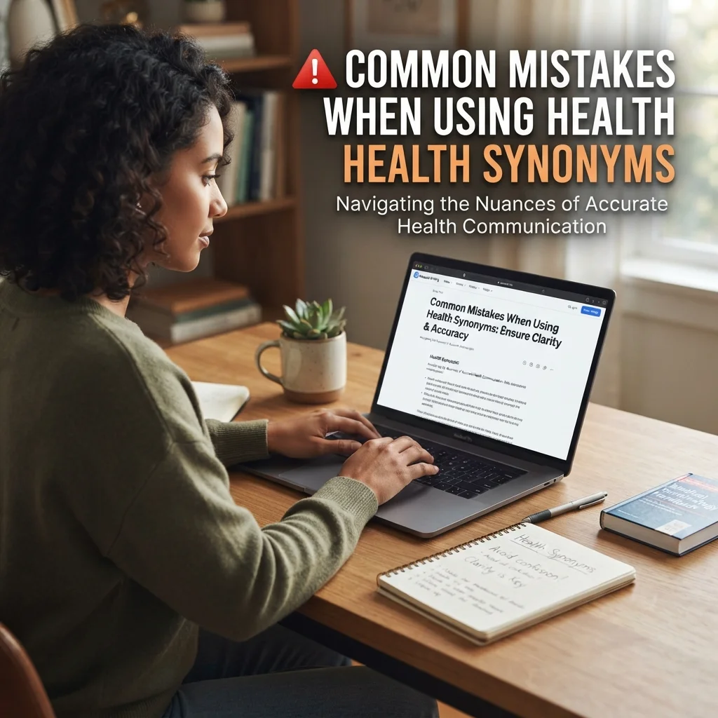 Common mistakes when using health synonyms, including incorrect word choices and differences in meaning