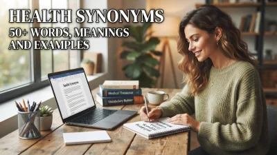 50+ health synonyms with meanings, related words, and example sentences